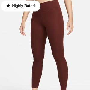 Nike One Luxe Women's Mid-Rise 7/8 Leggings, Burgundy, XS